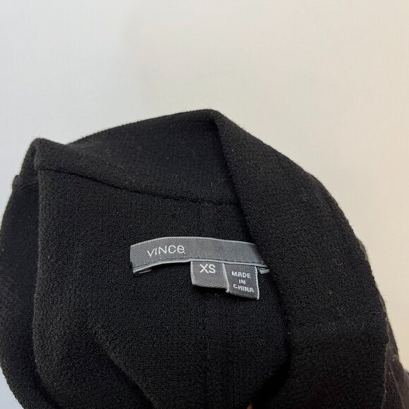 Vince Women's Black Wool & Leather Long Jacket / Sweater - Size XS - Picture 7 of 7